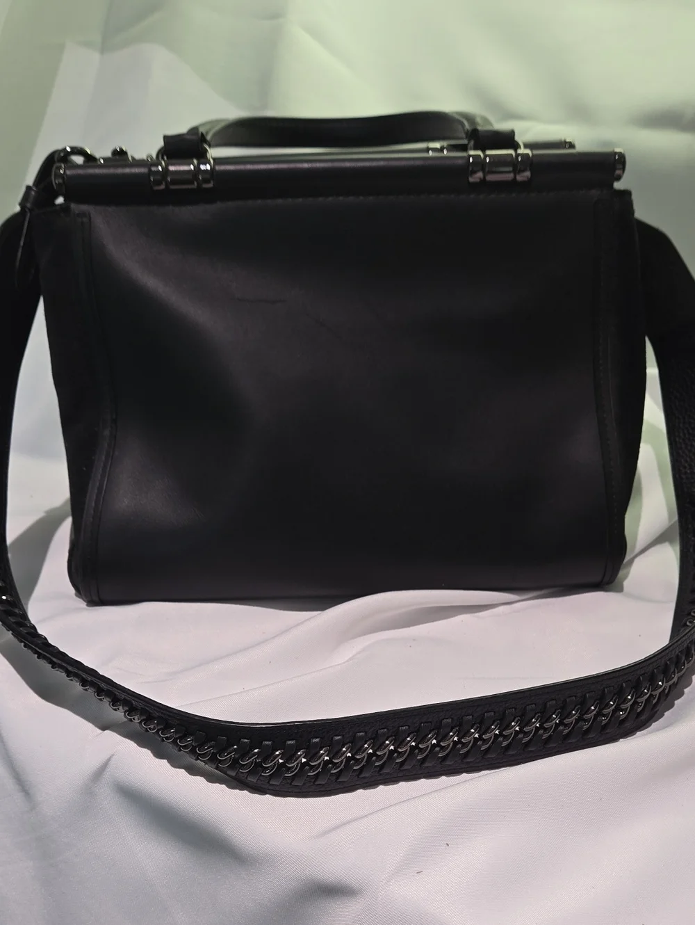 Coach Willow Floral Drifter Black Leather And Suede Top-Handle Shoulder Bag